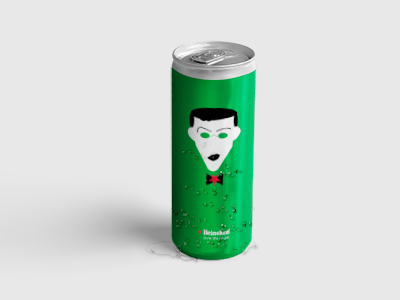 mockup canette bière Heineken